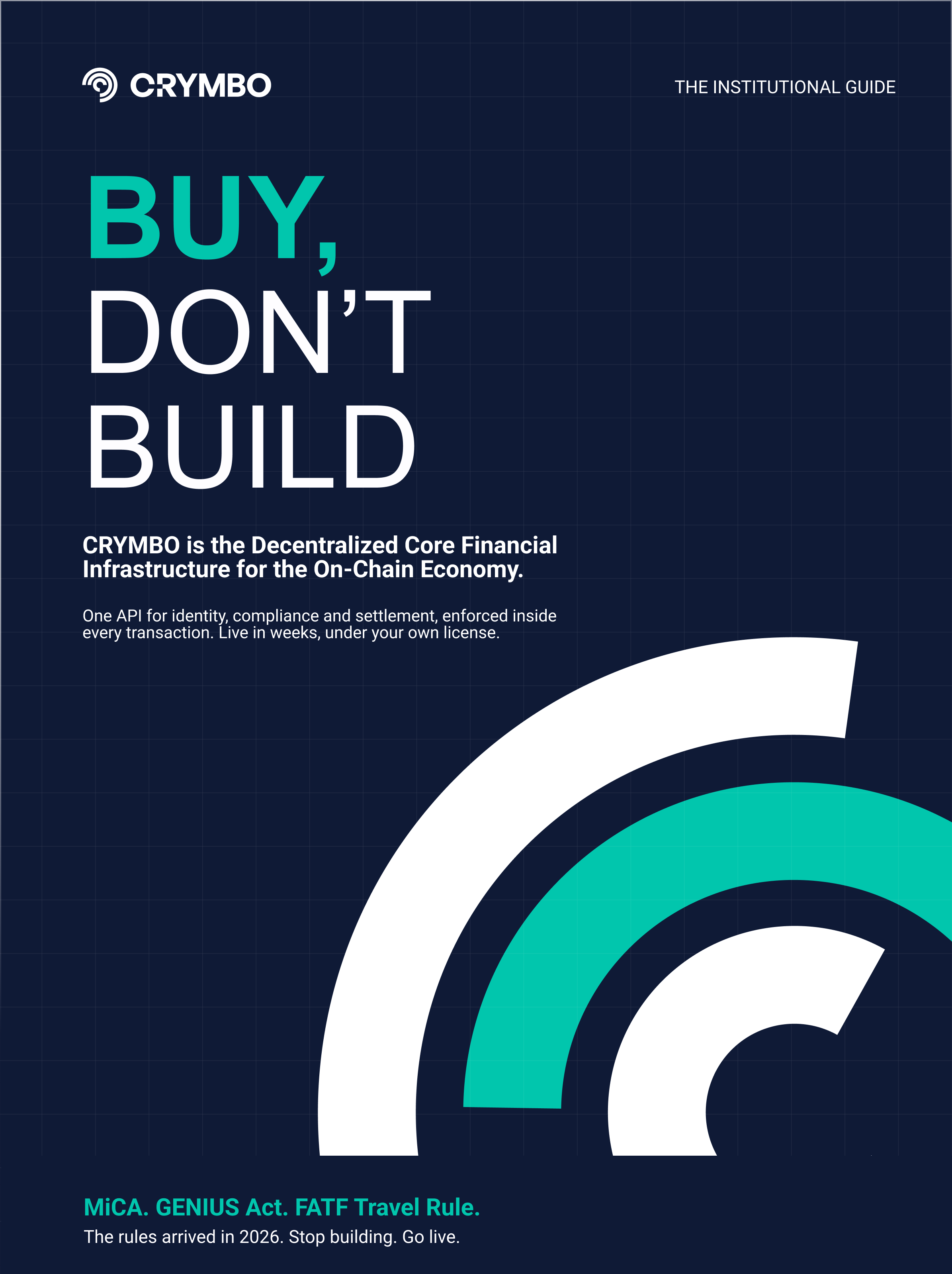 Cover of the CRYMBO guide, Buy, Don't Build.